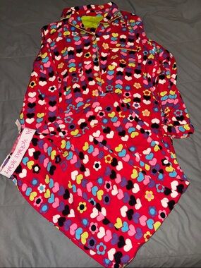 Victoria's Secret Red Heart & Floral Print Pajama Set